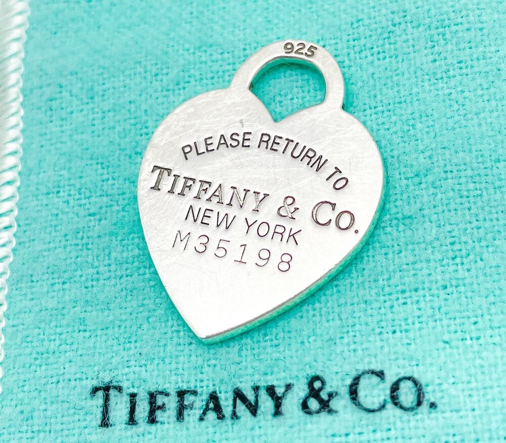 Tiffany & Co Large Heart Pendant Charm Sterling Silver 1.25" Serial (ENGRAVED)
